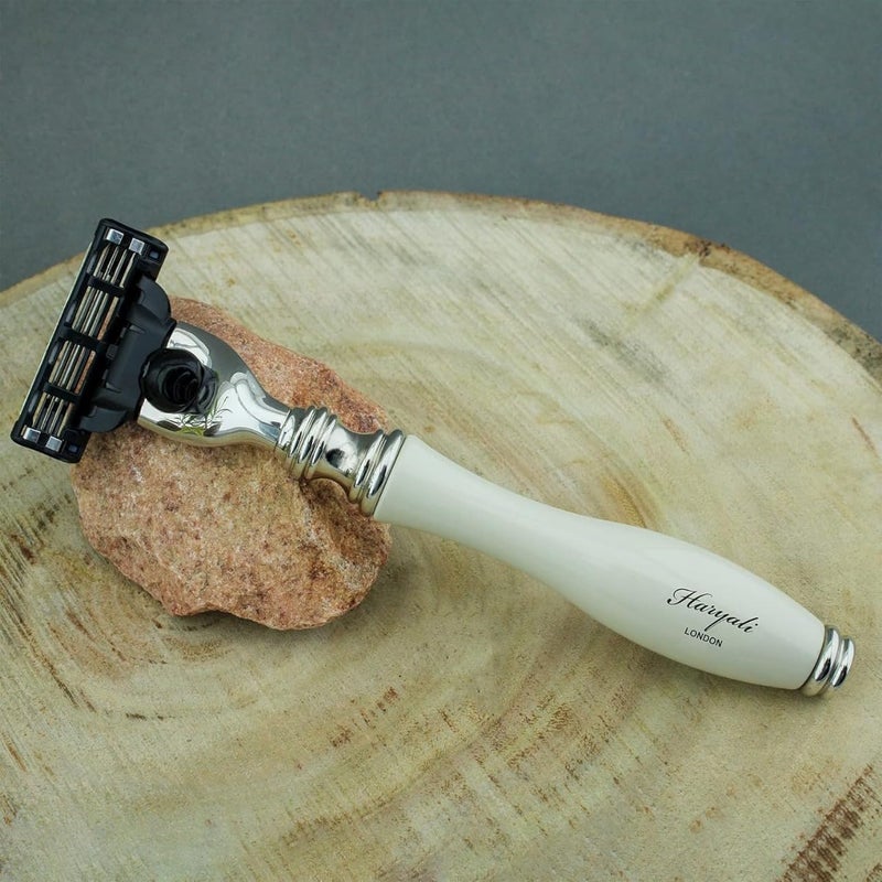 Haryali London Men shaving shave kit badger hair shaving brush Triple Edge Cartridge designer razor MENS CHRISTMAS XMAS GIFT WITH TRAVEL SHAVING CASE - Image 4