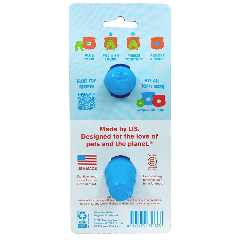 WEST PAW Toppl Stopper 2-Pack in Aqua Blue - Designed for Dog Enrichment, Accessory That Fits All Toppl Dog Toy Sizes - Makes Meal & Treat Prep Easy, Clean & Stable, Made in USA, Recycled Plastic - Image 2