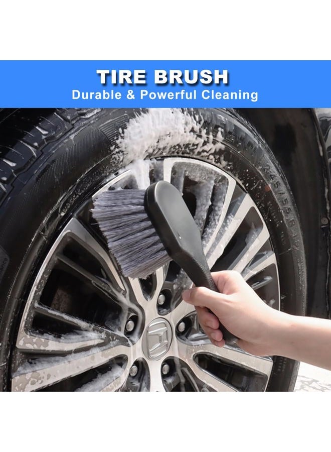 NIKCOSMK 10Pcs Wheel Brush Kit for Cleaning Wheel and Tire, Wheel and Rim Brush, Car Detailing Brushes, Tire Brush, Bendable & Durable Car Wheel Rim Cleaner Brush Set,Car Cleaning Brush Supplies Kit - Image 5