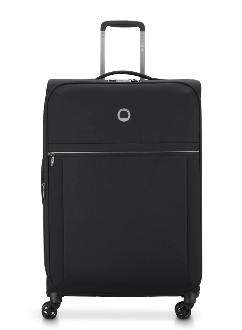 DELSEY Paris Brochant 2.0 78cm Softcase 4 Double Wheel Expandable Check-In Luggage Trolley Black