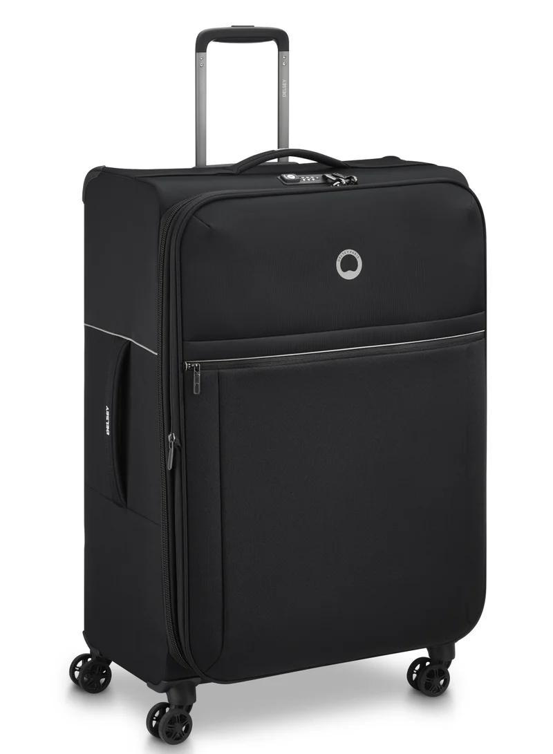 DELSEY Paris Brochant 2.0 78cm Softcase 4 Double Wheel Expandable Check-In Luggage Trolley Black