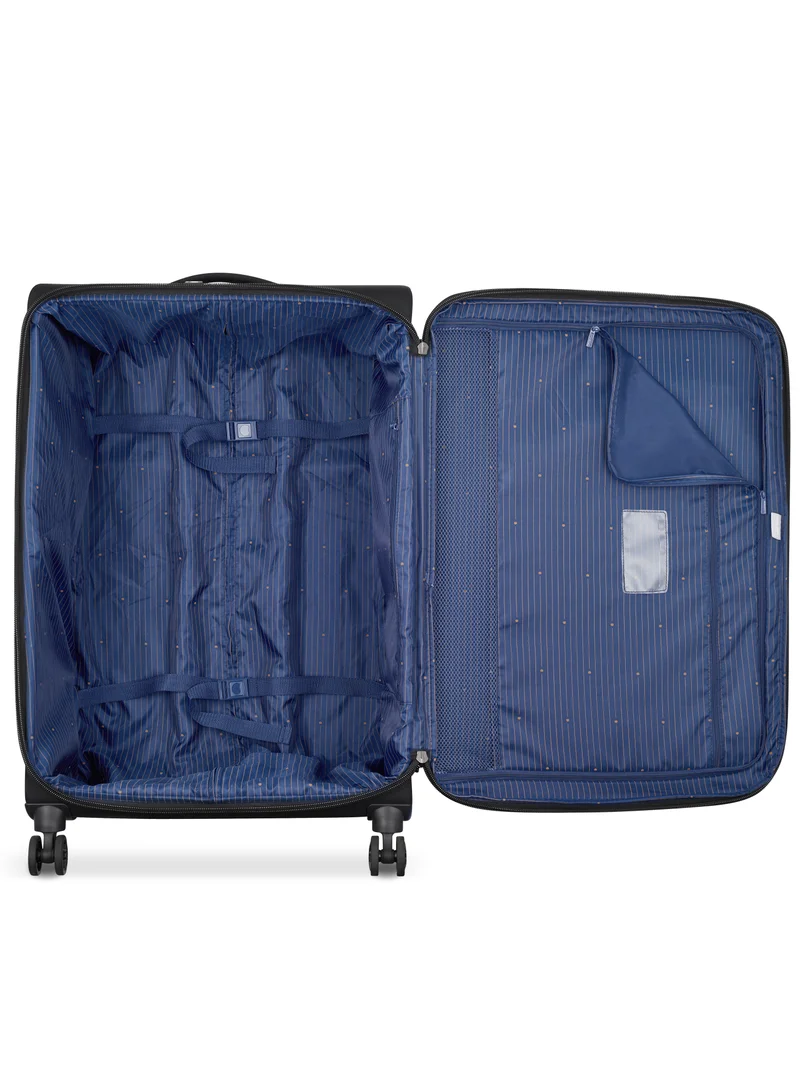 DELSEY Paris Brochant 2.0 78cm Softcase 4 Double Wheel Expandable Check-In Luggage Trolley Black