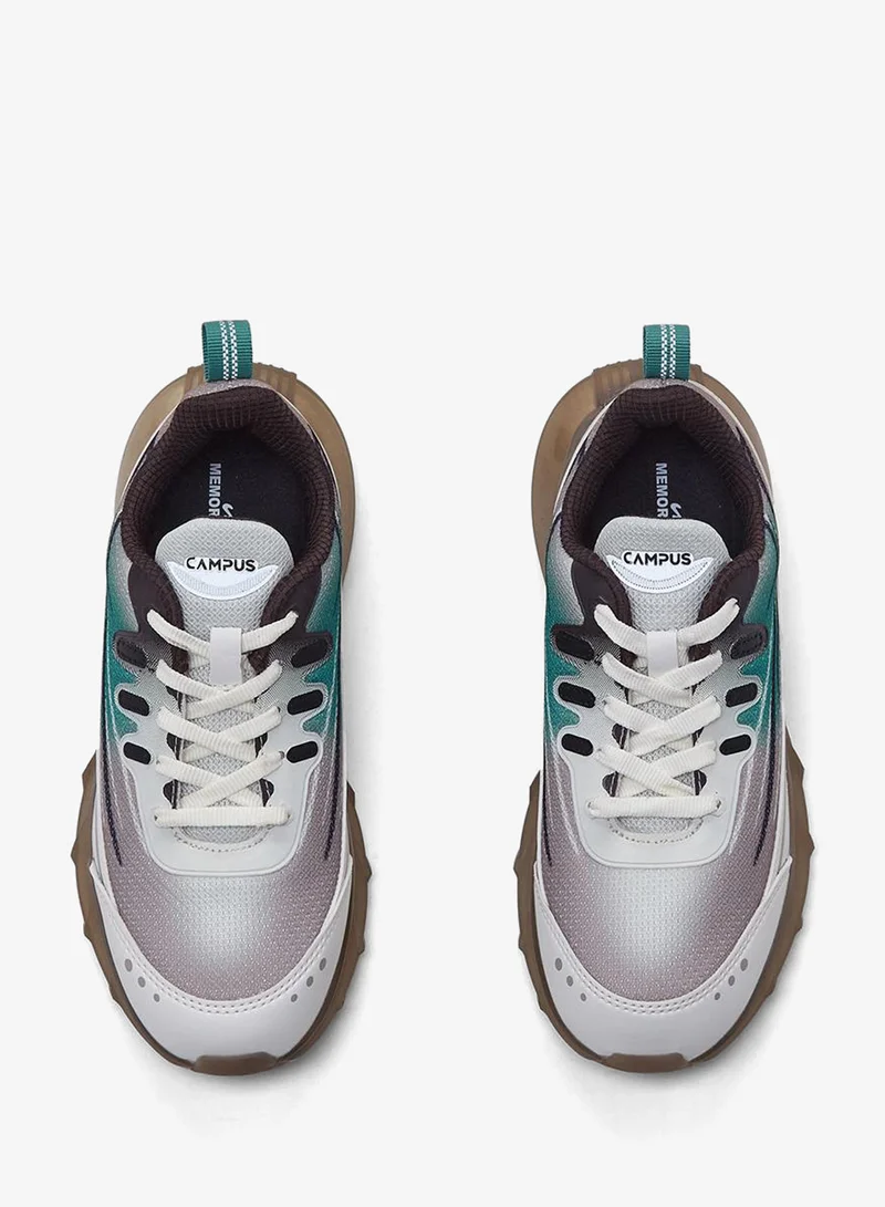 CAMPUS Crm/Cml/Grn Kids Low-Top Sneakers - Sporty Look Shoes with Cushioned Sole for All-Day Play  | Best Price UAE