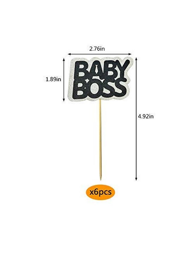 MUMULULU 30 PCS BABY BOSS Cupcake Toppers Glitter Kids Birthday Party Supplies Decorations Baby Shower Party Supplies - Image 2