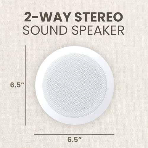 Pyle 6.5” Ceiling Wall Mount Speakers-Pair of 2-Way Midbass Woofer Speaker 1/2'' Polymer Dome Tweeter Flush Design w/70Hz-20kHz Frequency Response&200 Watts Peak Easy Installation-Pyle PDIC61RD - Image 3