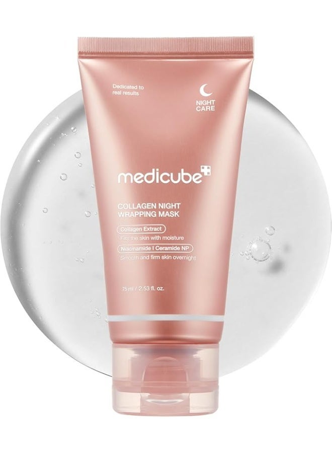 Medicube Collagen Overnight Wrapping Peel Off Facial Mask Pack - Elasticity And Hydration Care, Reduces Sagging And Dullness - Hydrolyzed Collagen For Glowing Skin - Korean Skin Care, 2.53 Fl.Oz - Image 1
