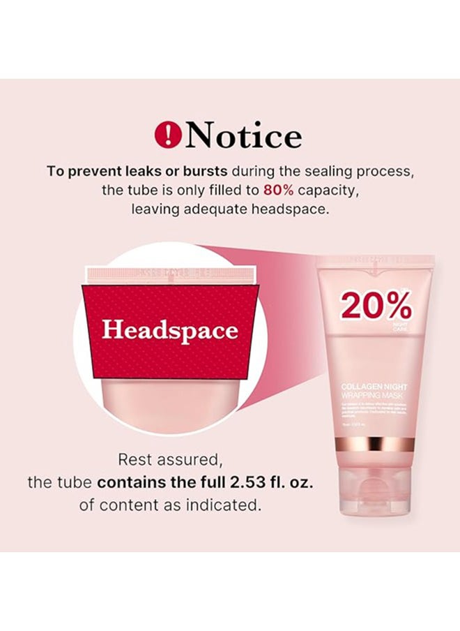 Medicube - Collagen Night Wrapping Cream Overnight Sleeping Mask to protect skin elasticity with Collagen Skin elasticity visible improved Korean skincare (2.53 fl.oz.) - Image 1