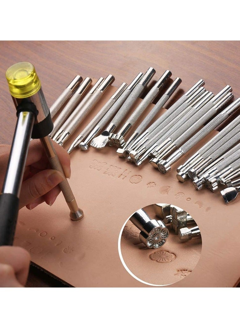general Leather Tool Leather Carving Stamping Tool 20-Piece Set for Leather Bags and Accessories Carving and Stamping Punches - Image 2