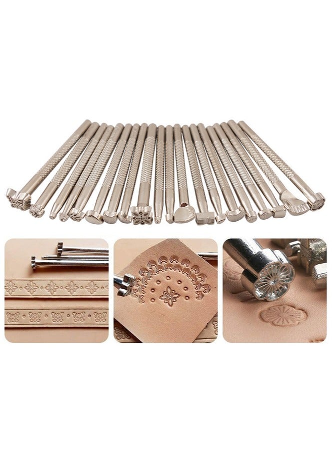 general Leather Tool Leather Carving Stamping Tool 20-Piece Set for Leather Bags and Accessories Carving and Stamping Punches - Image 1