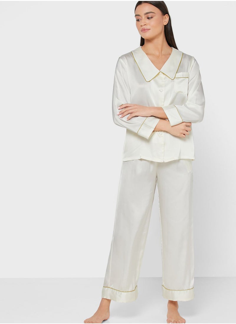 ELLA - Satin Pyjama Set - Image 1