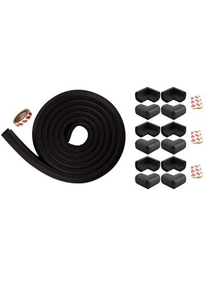 Iktu Edge & Corner Guard Set 2 Meter Coverage Edge Cushion Incl 12 Corner Guard Kids Safety Furnituremarble & Glass Edge Cushion Protector (Black 1 X Cushion + 12 X Corner Guard) - Image 1
