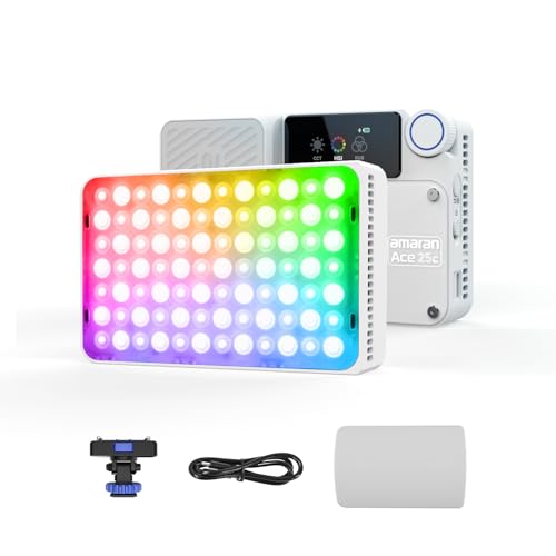 amaran Ace 25c Video Light,25w RGB Portable Light for Photography On-Camera Video Lights CRI/TLCI 95+,CCT 2,300K-10,000K,Rechargeable Dimmable Vlog Light,APP Control,PD Charging (White) - Image 1