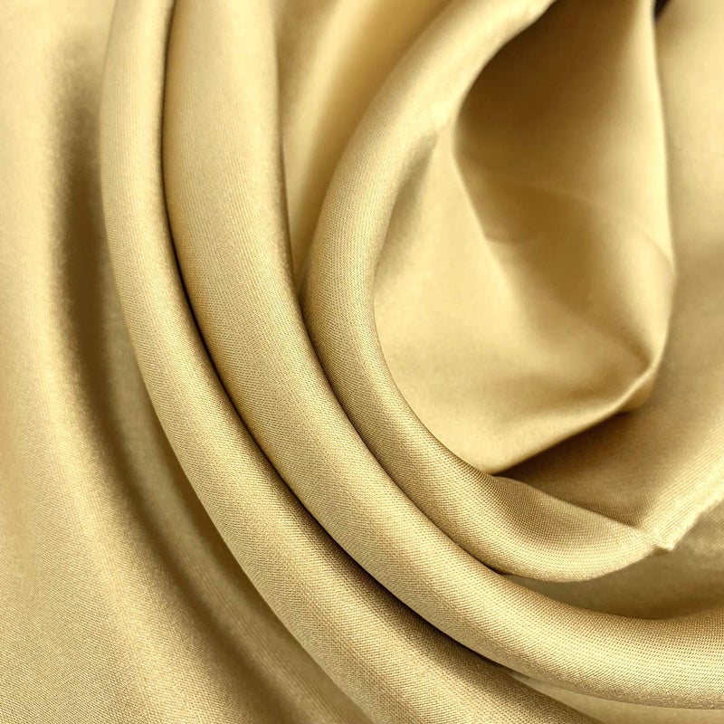 YOUR SMILE Silk feeling Pure Color Scarf Womenâ€™s Fashion Pattern Large Square Satin Headscarf Headdress 24''x24'',Gold - Image 3