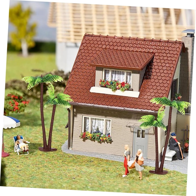 Repeated use trusted quality 12pcs Model Palm Tree Palm Tree Train Scenery Miniature Landscape Scenery for Model Train Railway Architectures Diorama Landscape Green Spec upgraded improved quality - Image 4