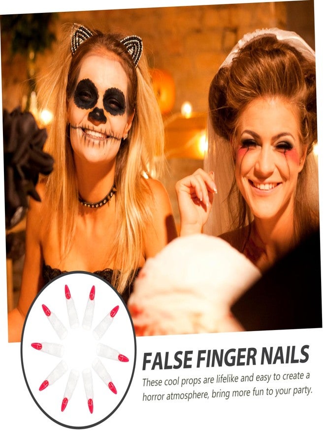 Hemoton Glow Dark Witch Nails 10 Pack Halloween Finger Props Witch Fingers for Cosplay for Party Horror Decoration Props - Image 4