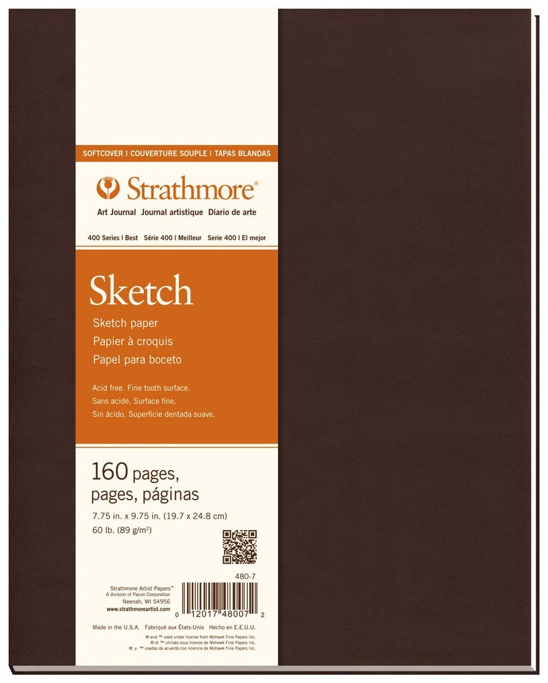 Strathmore 480-7 Softcover Art Journal, 7.75" x 9.75", White,160 Pages - Image 1