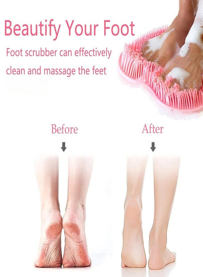 Akshify Shower Foot Scrubber Mat Hands Free Silicone Foot Cleaner & Back Scrubber With Suction Cups, Non Slip Exfoliating Massage Pad, Wall or Floor Mount Bath Brush for Men and Women (Pink, 1 Pcs) - Image 4
