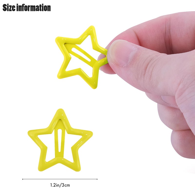 SAOROPEB Star Hair Clips Multiple Colors Snap Hair Barrettes Non Slip Star Hair Accessories Metal Hair Clips for Girls Women -30 PCS 1.18" - Image 2