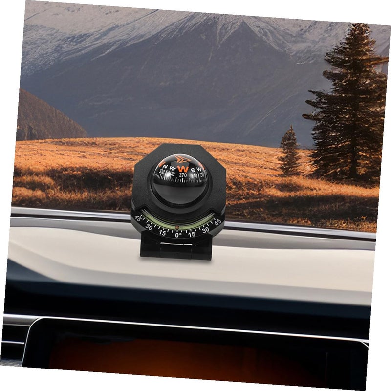 2Pcs Car Compass Inclinometer Set with Foldable Guide Ball for Vehicle and Boat Dashboard Mount - Image 5