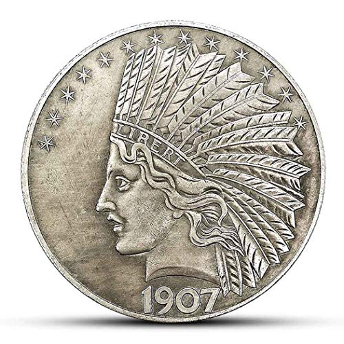YukaBa MarshLing Antique Liberty Indian Head TenDollars Coin Great American Commemorative Old Coins Uncirculated Morgan DollarsDiscover History of US Coins Perfect Quality - Image 1