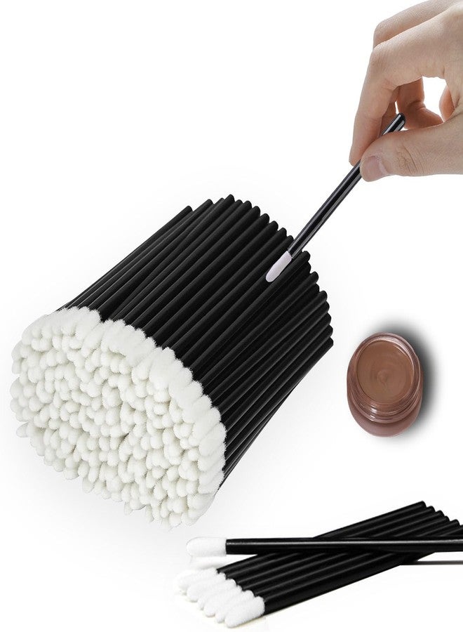 ELESDA 100PCS Lip Applicators Disposable, Lips Wands Lip Brush Applicator Lipstick Brush Lip Gloss Applicator Mascara Brush Makeup Tool, Black - Image 1