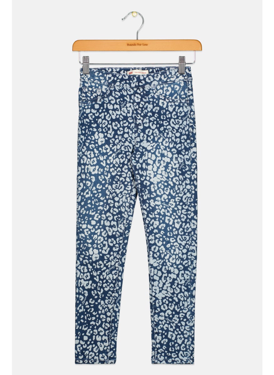 Levi's - Kids Girl Allover Printed High Rise Jeggings, Blue - Image 1