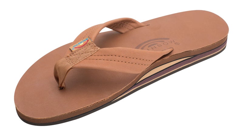 Rainbow Sandals Womens Double Layer Premier Leather Sandals wArch Support Classic TanBrown Ladies XLarge 8595 BM US