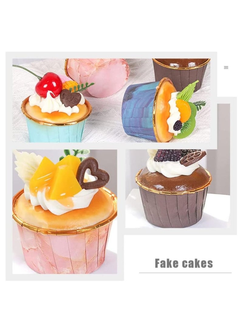 Y&D Simulation Cupcake, Delicate Realistic Artificial Mini Cupcake Models, Fake Cake Dessert Props, for Photography Props Kitchen Home Decoration Display, 6Pcs  - Image 4
