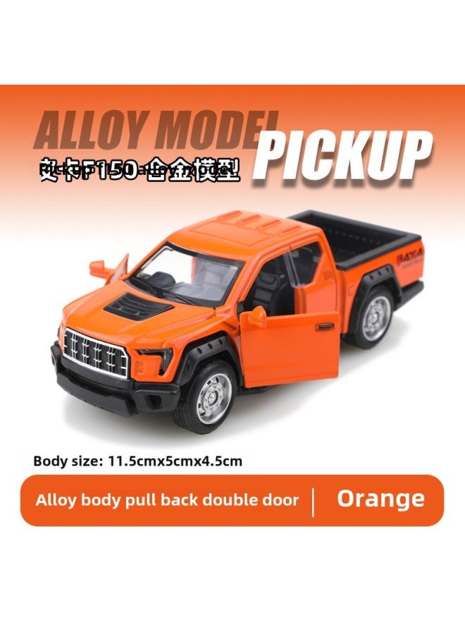 [bag] 1:36 Alloy Car Simulation Car Model Boy Children's Toy Car Gift Ornaments-Color:(bubble Bag) 1:36 Pickup F150 Orange  - Image 1