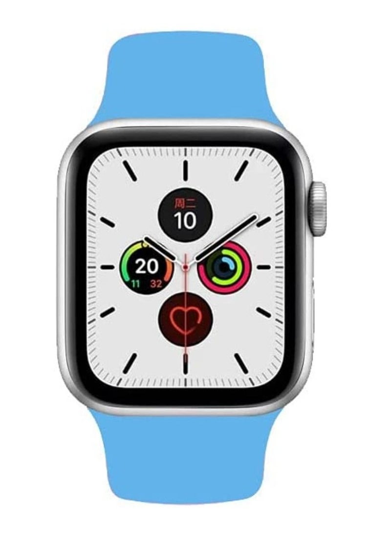 VITION - Sports Band for Apple Watch 45mm 44mm 42mm Soft Silicone Replacement Wrist Strap Compatible with iWatch Series 7/SE/6/5/4/3/2/1 Blue - Image 1