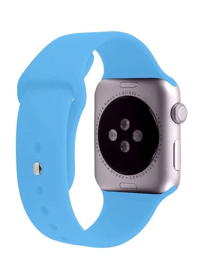 VITION - Sports Band for Apple Watch 45mm 44mm 42mm Soft Silicone Replacement Wrist Strap Compatible with iWatch Series 7/SE/6/5/4/3/2/1 Blue - Image 1