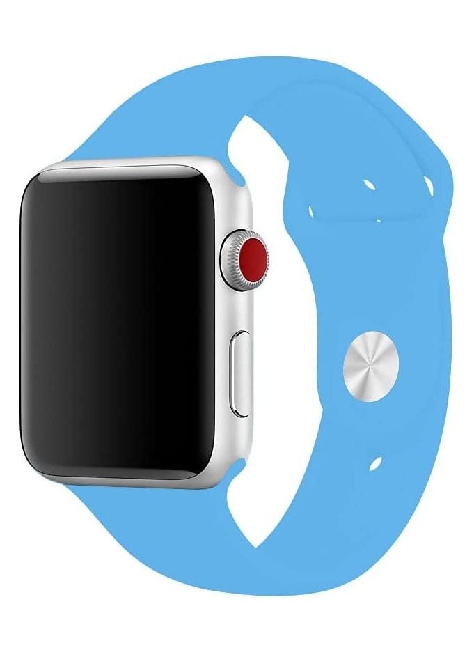 VITION - Sports Band for Apple Watch 45mm 44mm 42mm Soft Silicone Replacement Wrist Strap Compatible with iWatch Series 7/SE/6/5/4/3/2/1 Blue - Image 1