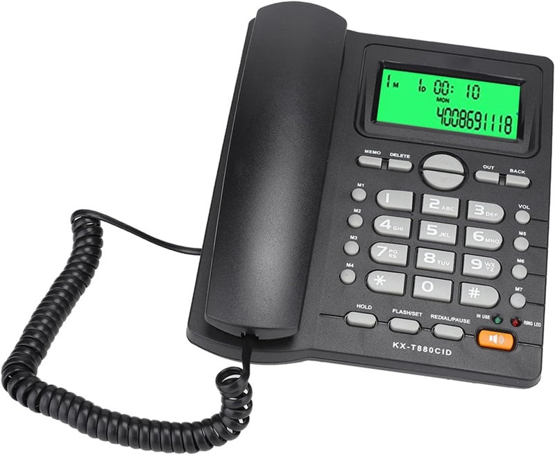 Drfeify Caller ID Display with Clear Sound, Home Landline Telephone Mute Function, ABS, Black (Black) - Image 5