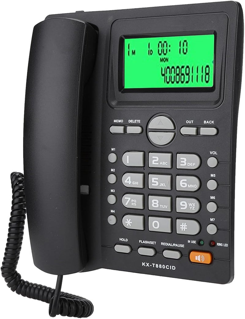 Drfeify Caller ID Display with Clear Sound, Home Landline Telephone Mute Function, ABS, Black (Black) - Image 4