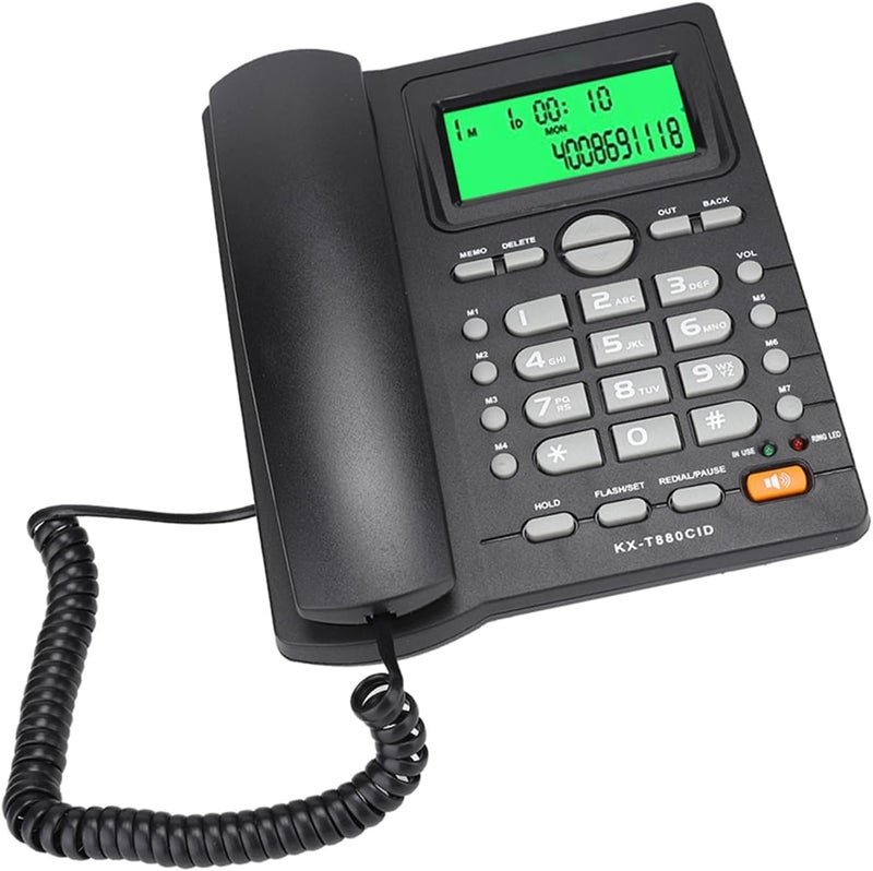 Drfeify Caller ID Display with Clear Sound, Home Landline Telephone Mute Function, ABS, Black (Black) - Image 2