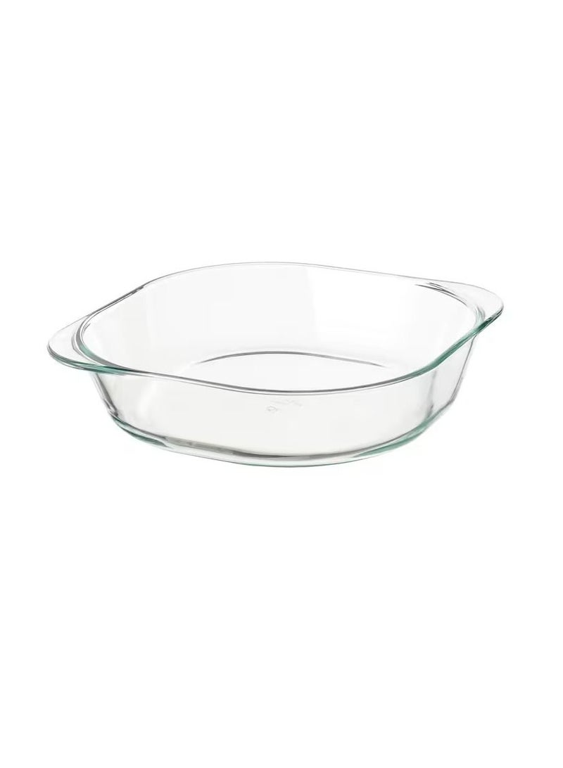 طبق فرن زجاج شفاف 24.5x24.5 سم - Image 1