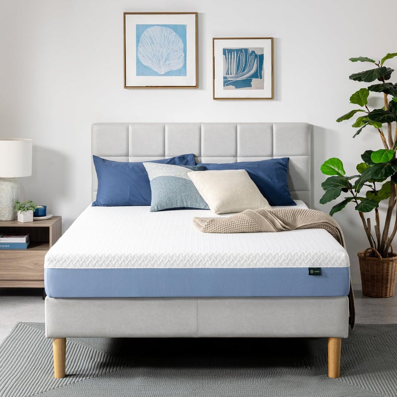 ZINUS 8 Inch Cooling Essential Memory Foam Mattress New Version Full Fiberglass Free Medium Feel Cooling Airflow Memory Foam Certified Safe Foams Fabric Mattress in A Box
