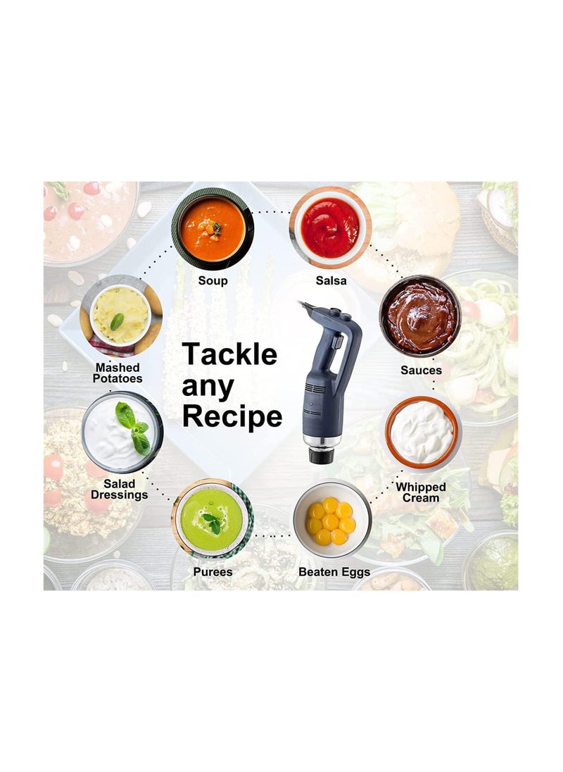 LETWOO LETWOO Commercial Immersion Blender 500W Power, Hand Held Mixer with 15.7 Inch 304 Stainless Steel Removable Shaft Electric Stick Blender Constant Speed 16000RPM  - Image 2