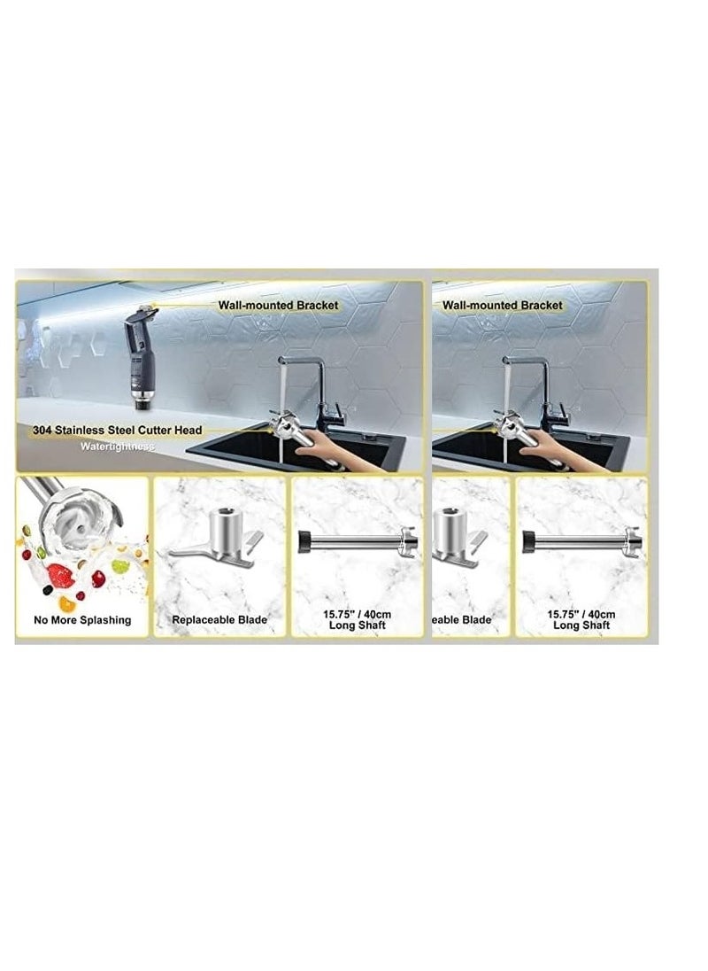 LETWOO LETWOO Commercial Immersion Blender 500W Power, Hand Held Mixer with 15.7 Inch 304 Stainless Steel Removable Shaft Electric Stick Blender Constant Speed 16000RPM  - Image 5