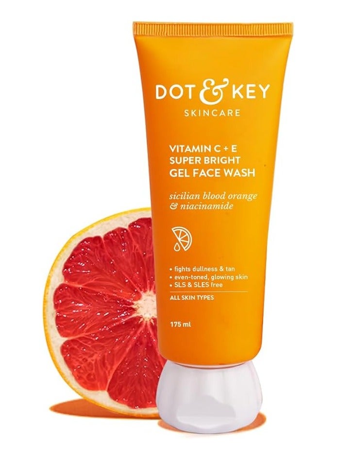 DOT & KEY Vitamin C + E Super Bright Gel Face Wash For Glowing And Brightening Skin | All Skin Types| With Triple Vitamin C| Face Wash For Women & Men|100 Ml - Image 1
