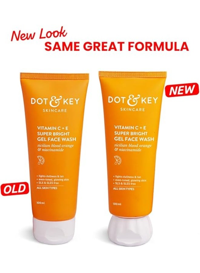 DOT & KEY Vitamin C + E Super Bright Gel Face Wash For Glowing And Brightening Skin | All Skin Types| With Triple Vitamin C| Face Wash For Women & Men|100 Ml - Image 4