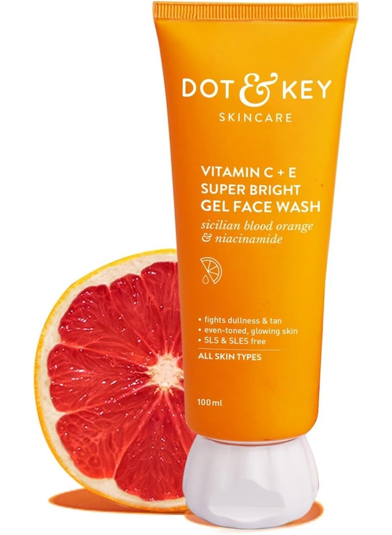 DOT & KEY Vitamin C + E Super Bright Gel Face Wash For Glowing And Brightening Skin | All Skin Types| With Triple Vitamin C| Face Wash For Women & Men|100 Ml - Image 1