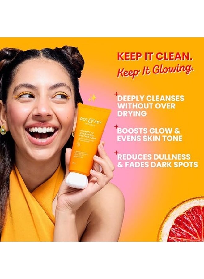 DOT & KEY Vitamin C + E Super Bright Gel Face Wash For Glowing And Brightening Skin | All Skin Types| With Triple Vitamin C| Face Wash For Women & Men|100 Ml - Image 5