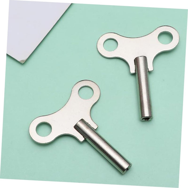 Uonlytech 2 Pcs Clock Key Timeclock Clock Winding Keys Clock Winding Key Tool Hotfix Tool Spanner Key Wind Alarm Clock Wind-up Key Clocks Key for Mechanical Pro Tools Steel Tool Major - Image 2