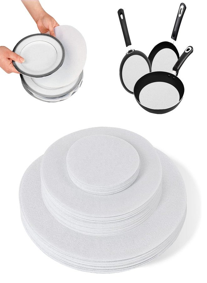 Feltectors 48 Pcs Felt Plate Dividers For Stacking, Dish Protectors For Storing China, Thick Pads Plate Separators For Storage in Cabinet with 3 Different Sizes, Round, White - Image 2
