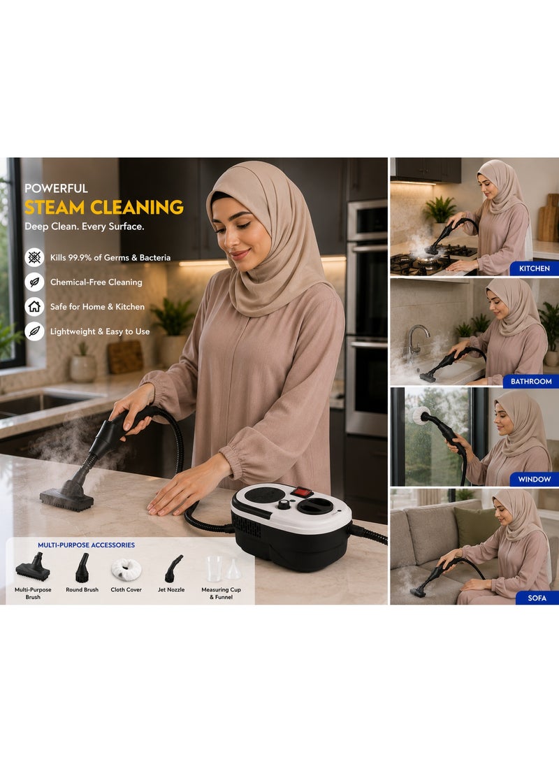 CHAPPELINE 2500W High Pressure Steam Cleaner – 900ml Handheld Steam Cleaning Machine for Home, Kitchen, Bathroom & Car | Multi-Surface Deep Cleaning - Image 3