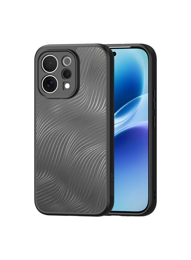 general Clear Case Compatible with Vivo V70 5G, Flowing Lines Matte Frosted Transparent Back Cover Anti-Fingerprint Anti-Fall PC+TPU Shockproof Protective Cover - Image 1