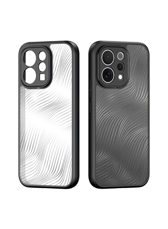 general Clear Case Compatible with Vivo V70 5G, Flowing Lines Matte Frosted Transparent Back Cover Anti-Fingerprint Anti-Fall PC+TPU Shockproof Protective Cover - Image 2