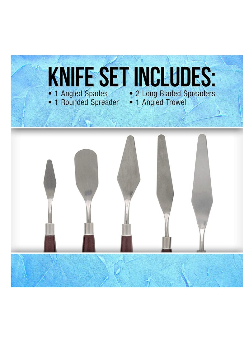 Stainless Steel Palette Knife Mixed Scraper Set Spatula Knives 5pcs - Image 4