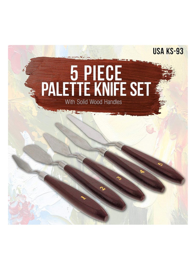 Stainless Steel Palette Knife Mixed Scraper Set Spatula Knives 5pcs - Image 5
